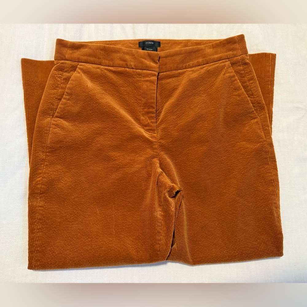 J. Crew Hayden Kickout Crop Corduroy Pant in Rich Caramel Brown Size 10 - Picture 4 of 5